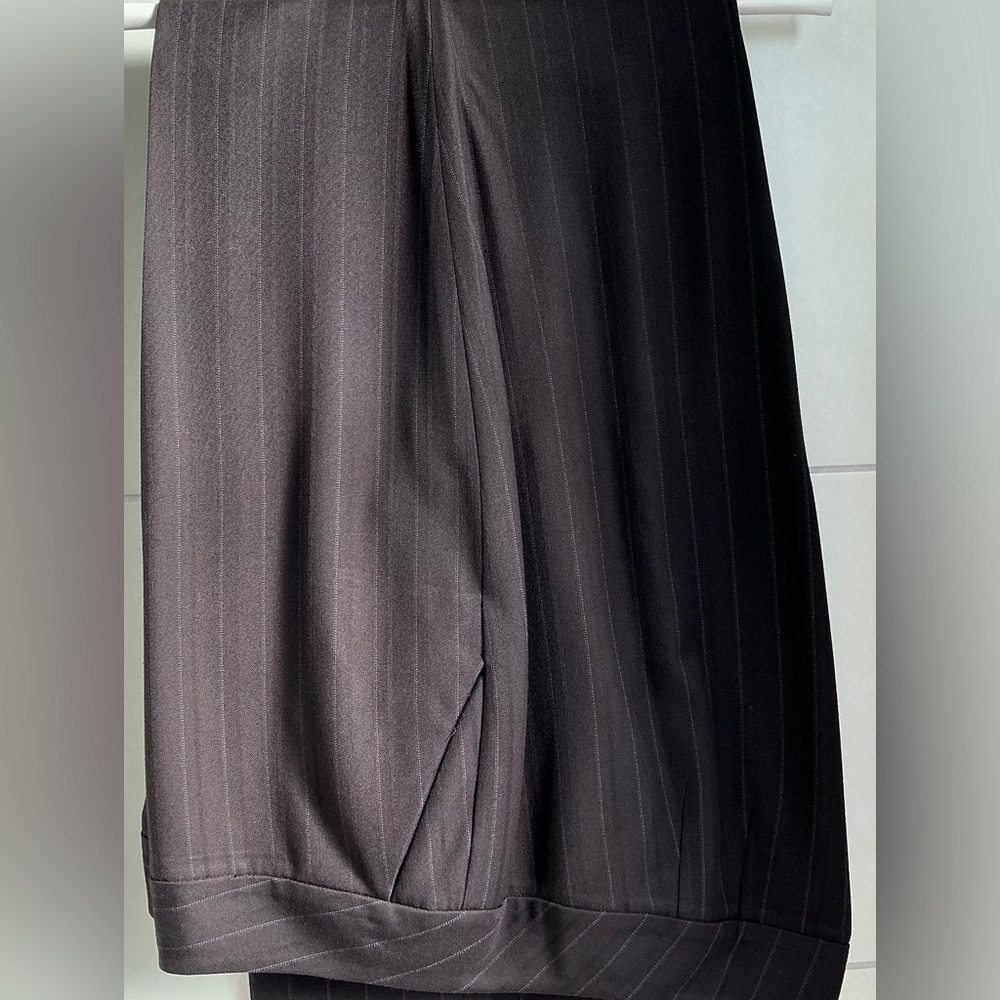 Semantiks by Nordstrom Dark Brown Blue Pinstripe Suit-Freshly Dry Cleaned 18W - Picture 6 of 7